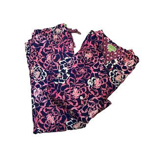 Vera Bradley Pajama Set SMALL Floral Pink Purple Long Sleeve Pants Hydrangeas